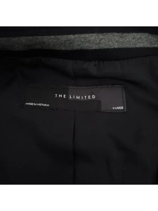 The Limited Women's Navy Blue/Gray Striped Open Front Long Vest Cardigan Sz XL - Picture 7 of 14